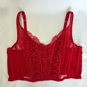 Victoria's Secret Red Lace Bra with Adjustable Straps